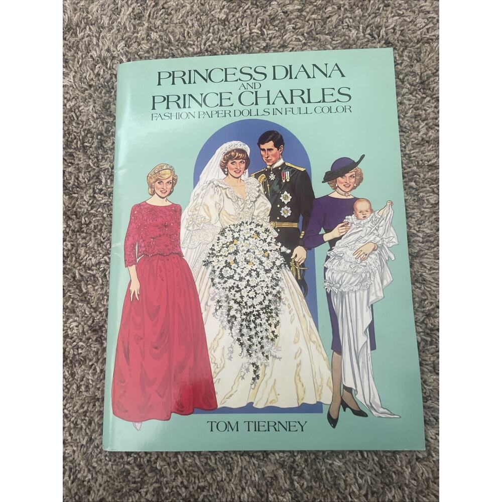 Princess Diana and Prince Charles Paper Dolls Uncut Excellent condition 1985